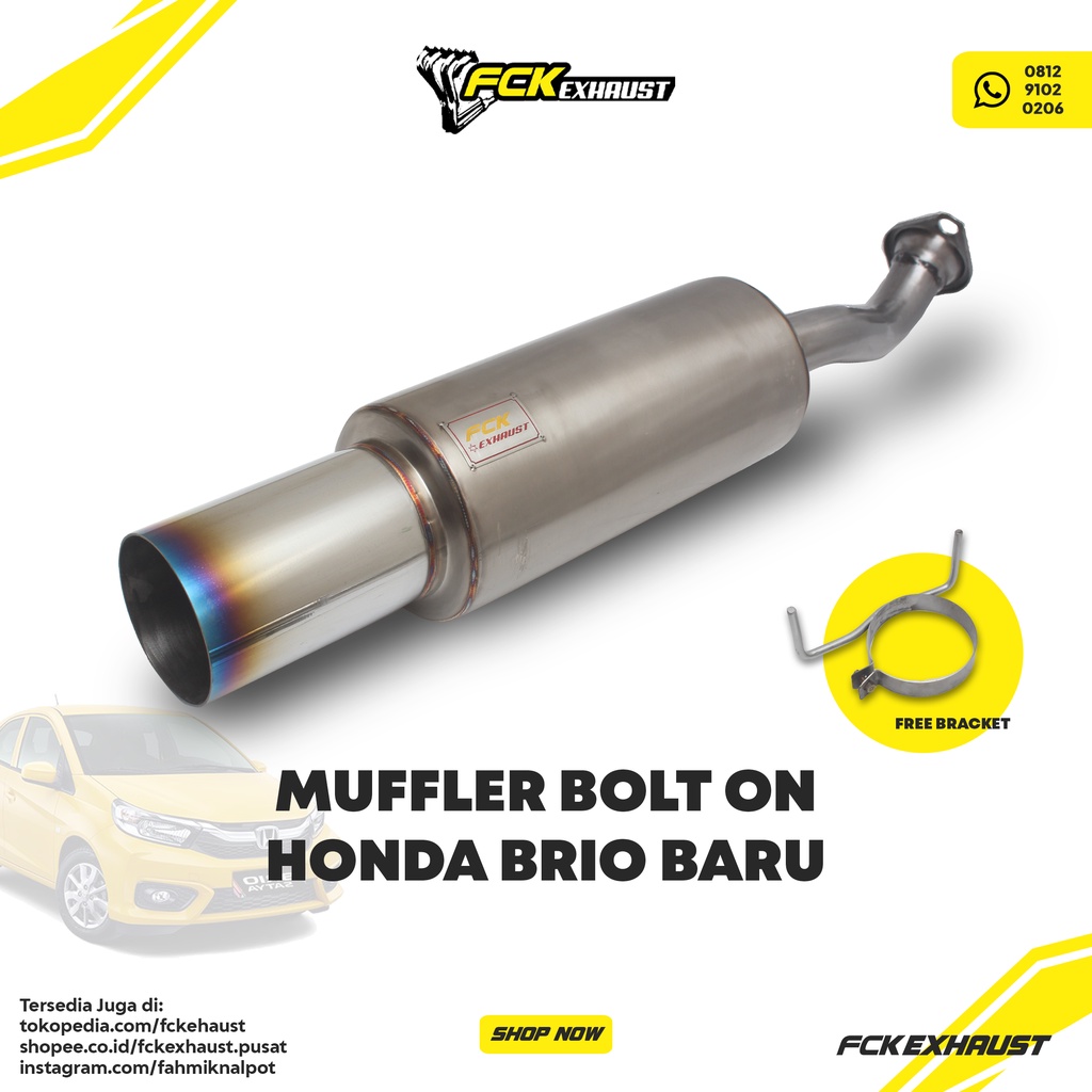 Knalpot FCK Bolt On Muffler Brio Baru  Knalpot Mobil