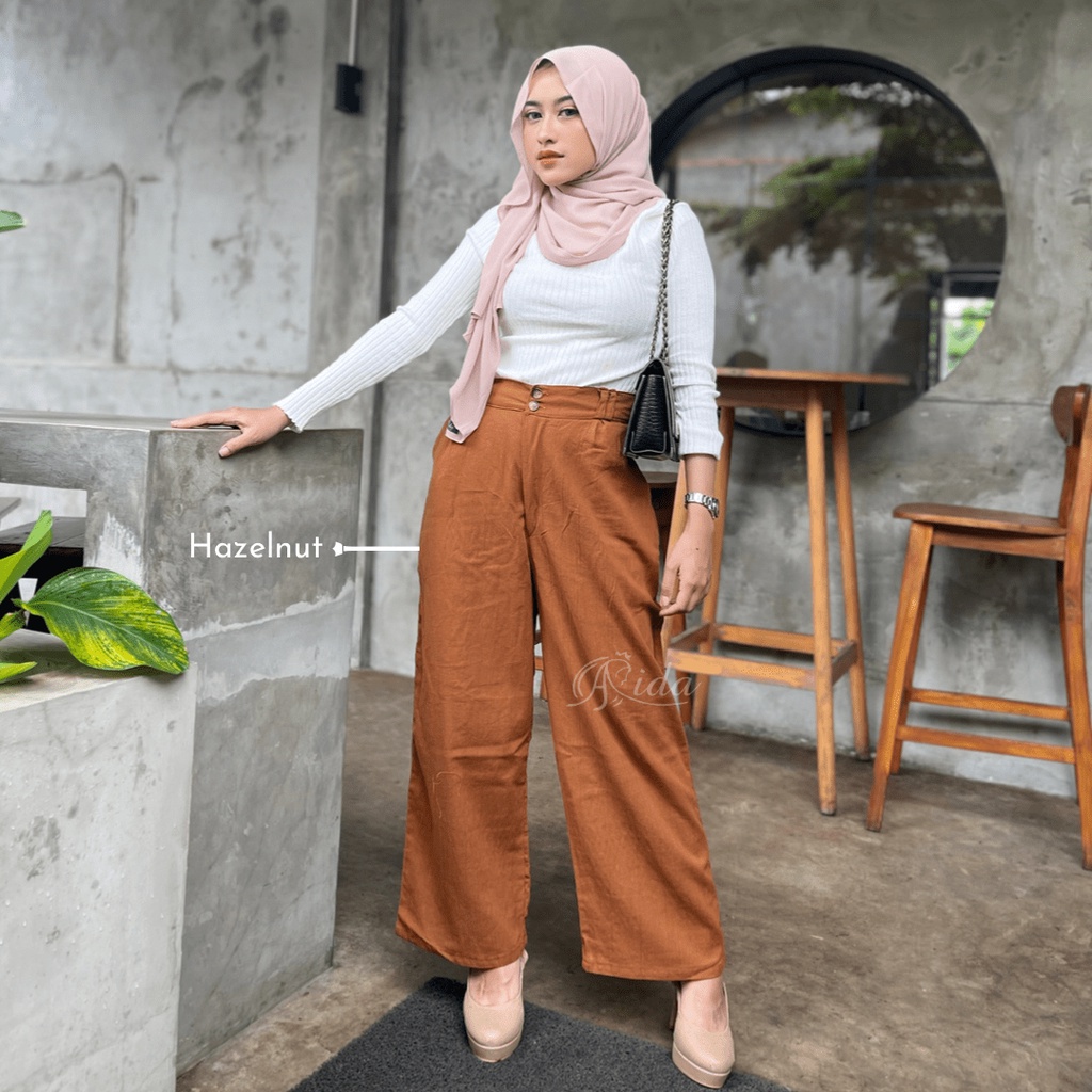 Nora Kulot Kancing Linen Crinkle Premium by Aida