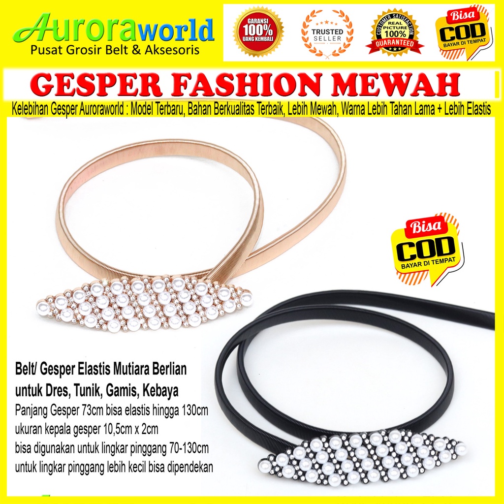 Auroraworld Paket Usaha Komplit isi 3pcs Gesper Obi elastis ikat pinggang wanita belt perempuan Mewah model kekinian fashion terbaru bisa cod