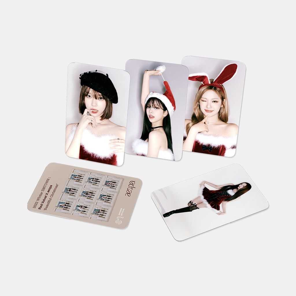 8pcs / set Aespa 2022 SMTOWN Beautiful Christmas Photocards Aespa X Red Velvet Lomo Cards NINGNING KARINA GISELLE WINTER Kpop Postcards