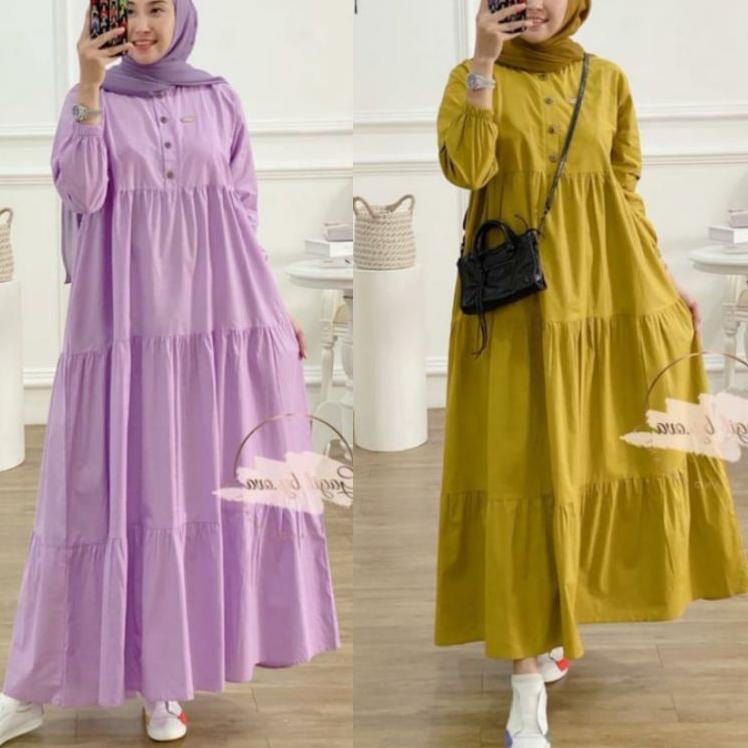 Hot Sale MIDI DRESS HANIYAH FULL KANCING / HAYYA MIDI DRESS BUSUII REMPER