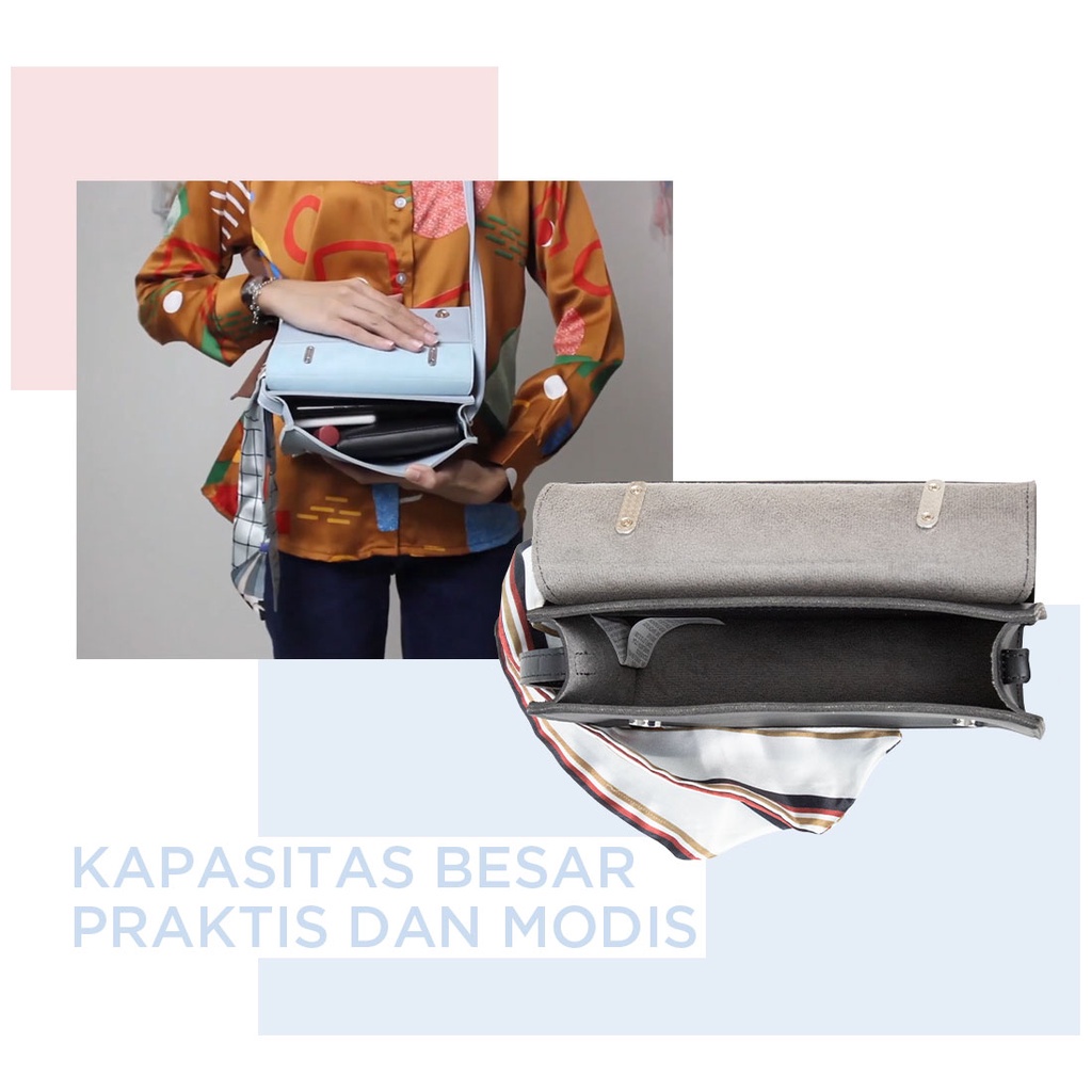 Tas Selempang Wanita Zenite Bag Double Protect Lock Magnet Free Rantai Dan Syal | Sling Bag and Handle Bag Wanita | Tas Cewek Syal Rantai | Tas Wanita Terbaru 2023 | Crossbody Bag Simple Woman Bag | Tas Simple Wanita Tas Cewek simple