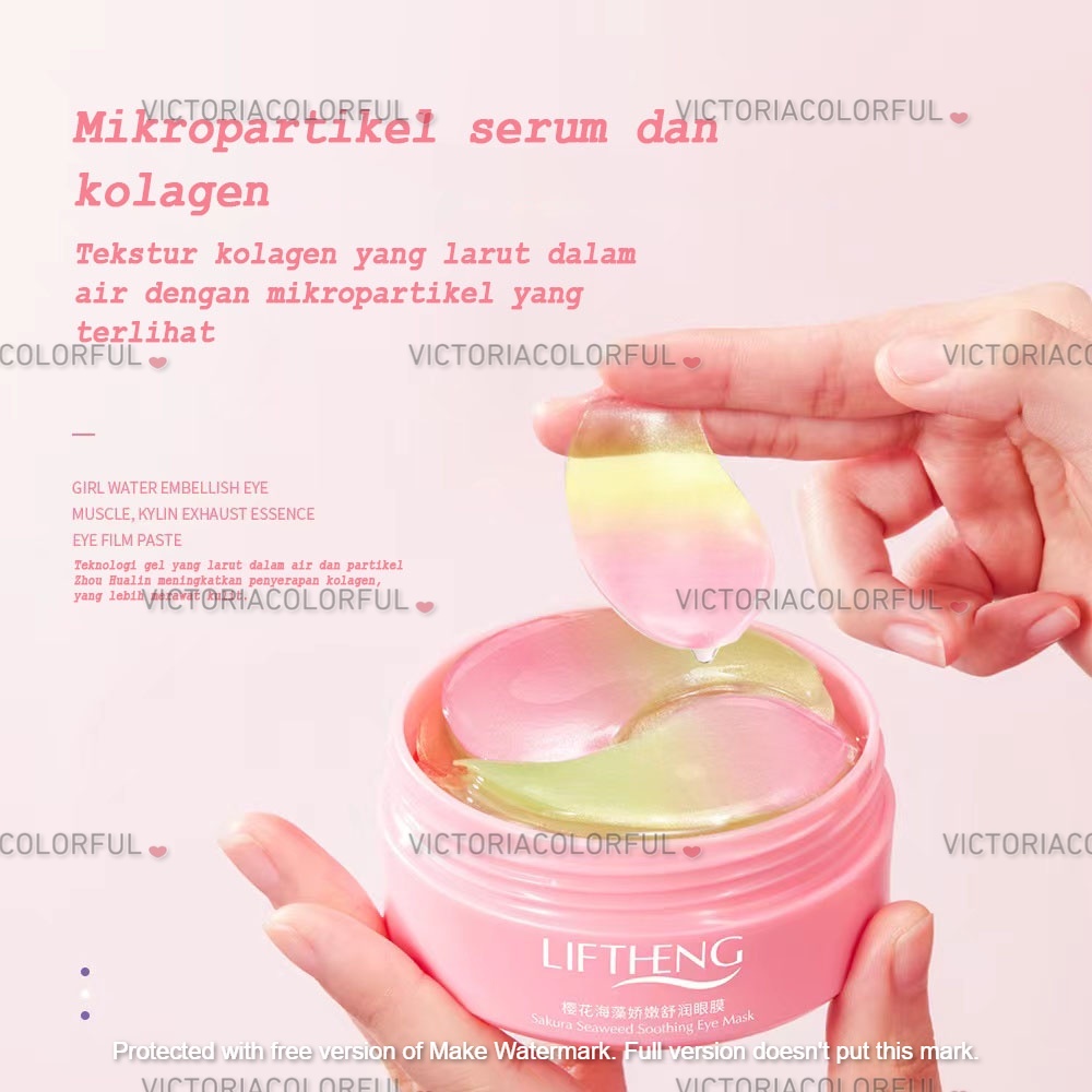 LIFTHENG EYEMASK/Mata Panda SAKURA SEAWEED SOOTING ( melembabkan kulit, membersihkan area mata, merawat kulit, mengecilkan pori-pori, menghaluskan kulit, mencerahkan kulit, mengurangi mata kendur, menghilangkan lingkaran hitam )