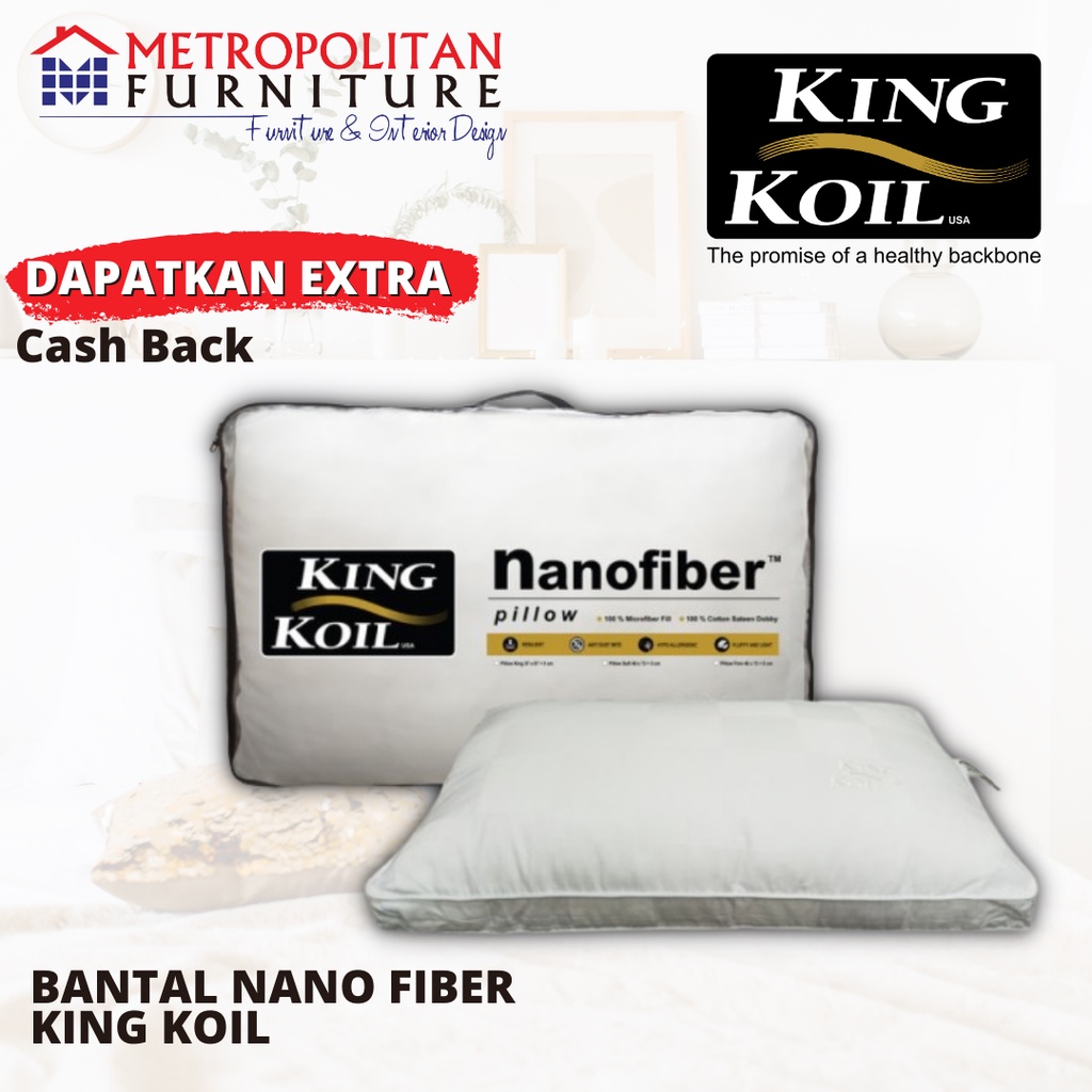 Bantal KING KOIL Nano Fiber Pillow Soft / KingKoil Nanofiber Ori Empuk