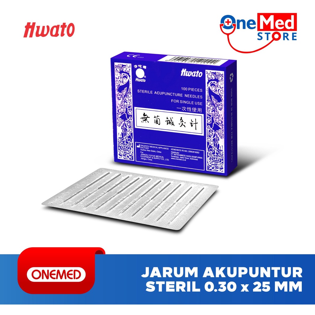 Jarum Akupuntur Hwato Acupuncture ( 0.30 x 25 mm ) Box Isi 100 Pcs OJ