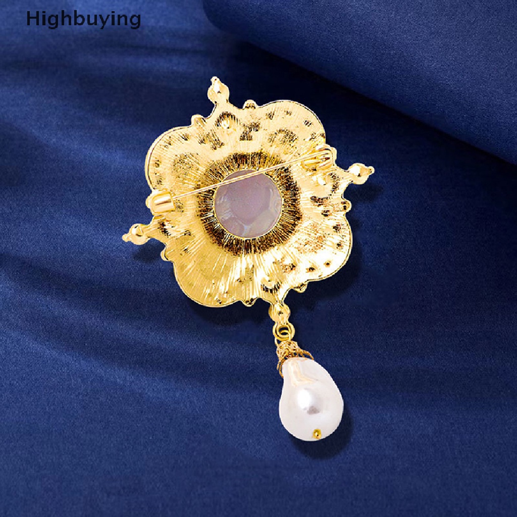 Hbid Retro Medieval Bros Warna-Warni Tembus Kaca Imitasi Baroque Pearl Bros Untuk Wanita Unisex Perhiasan Pesta Kantor Bros Pin Glory