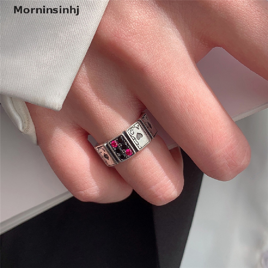 Mornin Fashion Wanita Perhiasan Lucu Bermain Kartu Zirkon Cincin Indah Dan Modis Ekor Cincin Liontin Cincin Bersama Jari Cincin Untuk Wanita Gadis Fashion Perhiasan Vintage Hadiah id