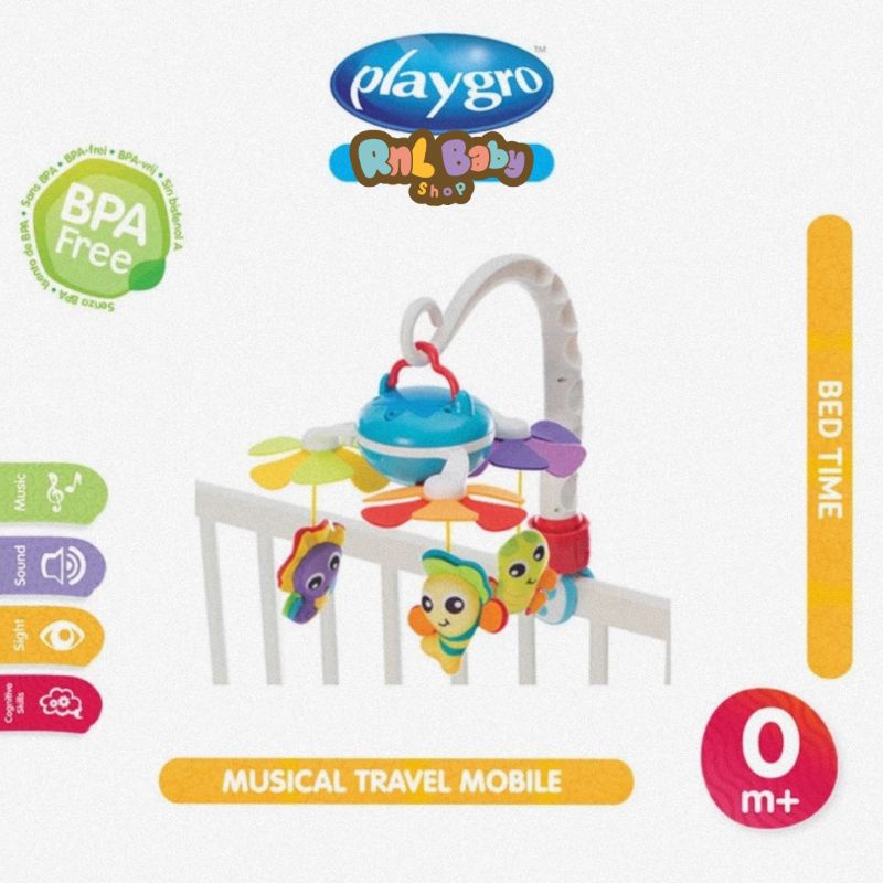 Playgro Musical Travel Mobile - Mainan Musik Box Bayi