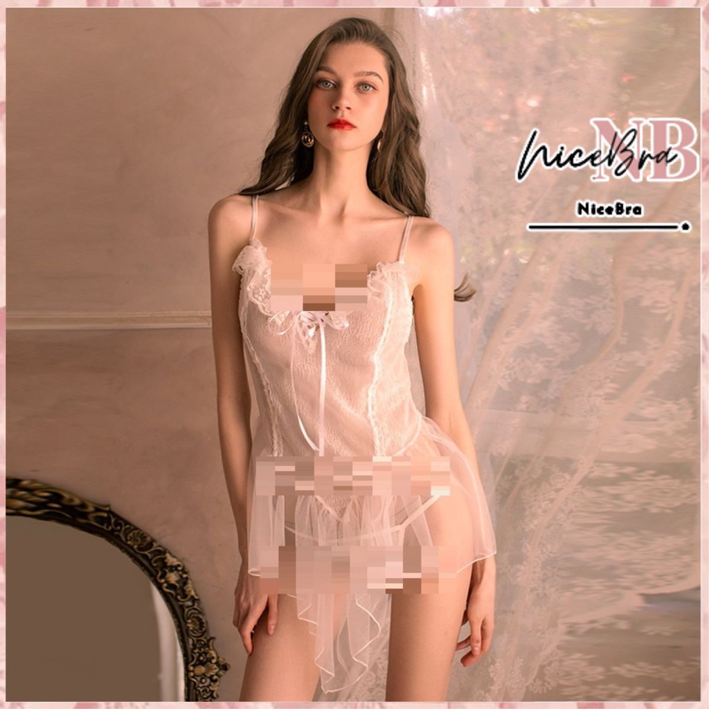 Nicebra Lingerie Transparan Baju Dinas Model Babydoll Elegant 3145