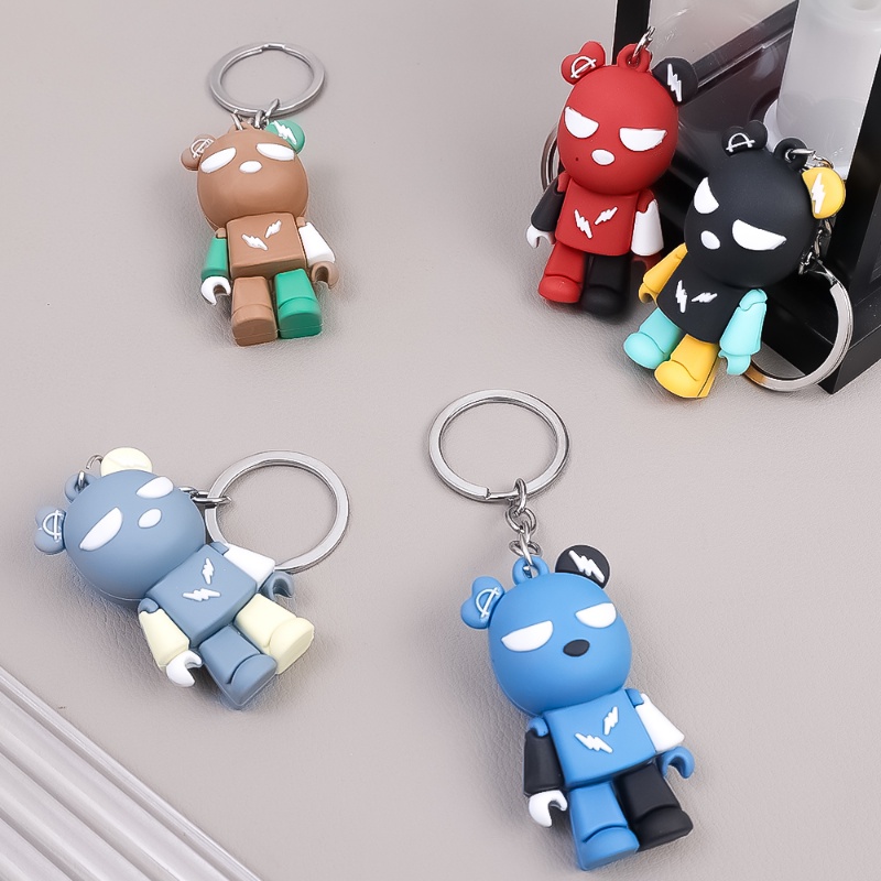 Wanita Pria Kartun Lucu Beruang Petir Gantungan Kunci Fashion Astronot Beruang Boneka Keyring Kreatif Kunci Mobil Tas Dekorasi Liontin Gantungan Kunci Aksesoris