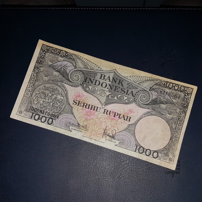 UP314 UANG KUNO INDONESIA 1000 RUPIAH BUNGA TH 1959