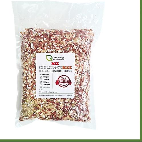 

✲ Mix Shirataki Rice 1 kilogram (Shirataki, Beras Merah & Beras Coklat) by Granology ☊