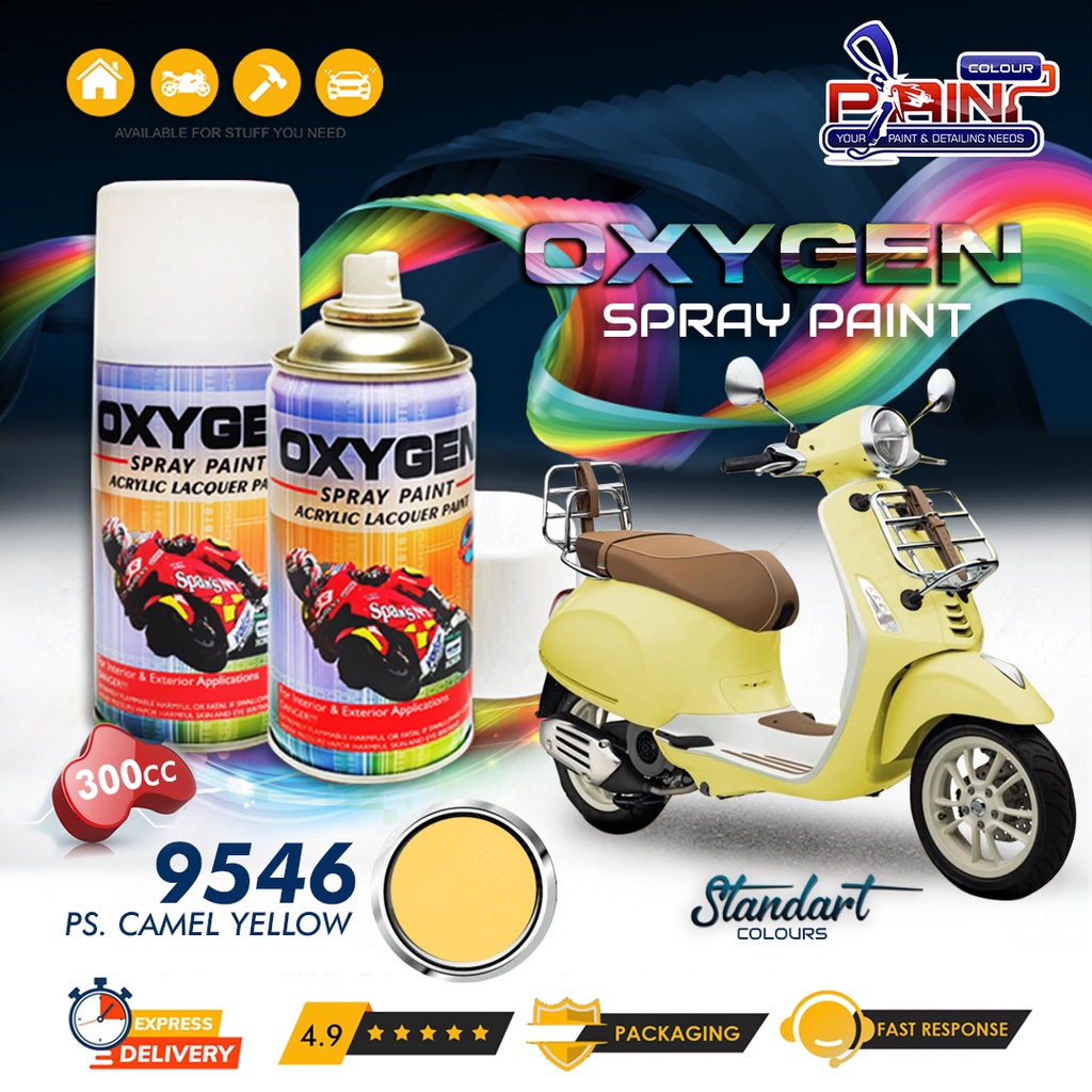 Cat Semprot / Pylox OXYGEN Acrylic Spray Paint - 9546 PS Camel Yellow