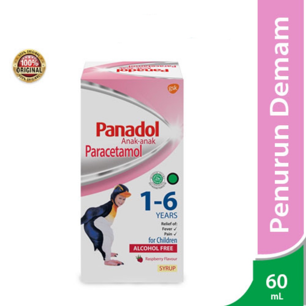 Panadol Syrup 60ml Usia Anak-Anak 1-6 tahun Penurun Panas Demam ORIGINAL-BPOM