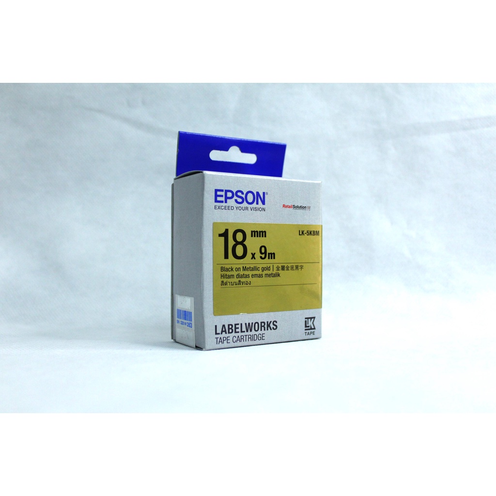 EPSON Labelworks Tape 18mm Black on Gold - Original LK5KBM LK-5KBM