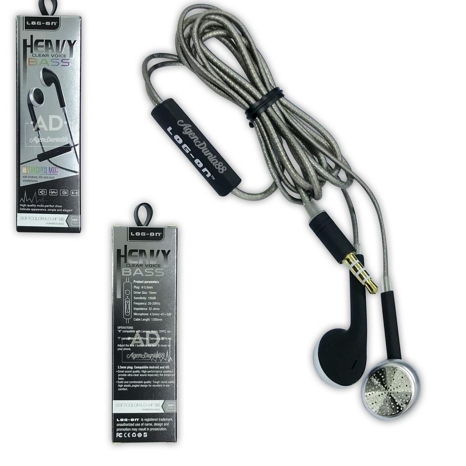 Ready Murah HEADSET LOG ON HEAVY BASS UNIVERSAL MIC - HF510 - HANDSFREE LOG ON SQL