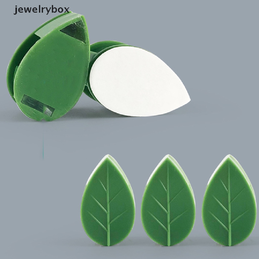 [jewelrybox] 10pc Klip Penguat Artefak Panjat Tanaman Bentuk Daun Perekat Diri Kait Tak Terlihat Butik