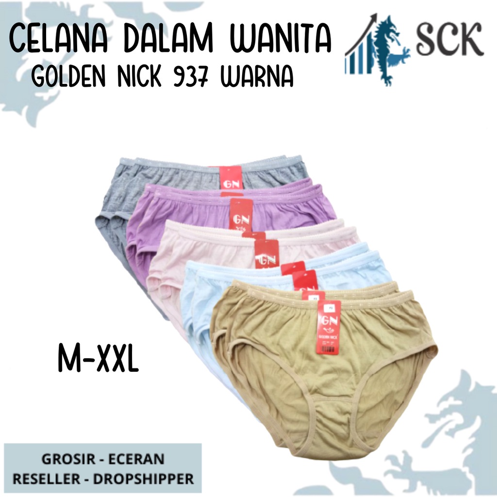 [ISI 3] Celana Dalam  GOLDEN NICK 937 SIZE M-XXL / CD Cewek Warna Muda Polos / Pakaian Dalam Wanita - sckmenwear GROSIR
