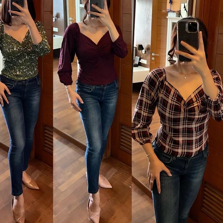 Stock Terupdate ATASAN CROP RAYON ATASAN SABRINA BAJU ATASAN CROP TOP KARET PREMIUM