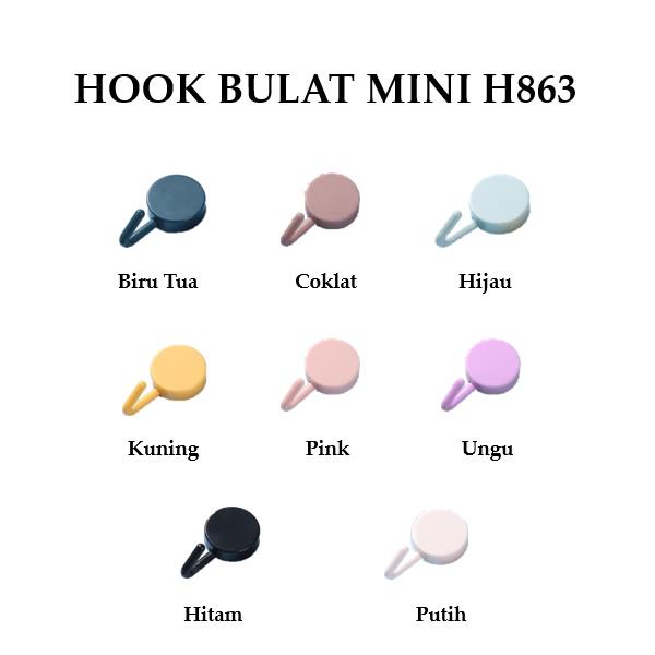 Grosir - H863 Gantungan Hook Bulat Polos / Hook Mini / Gantungan Wall Serbaguna / Hook Tempel