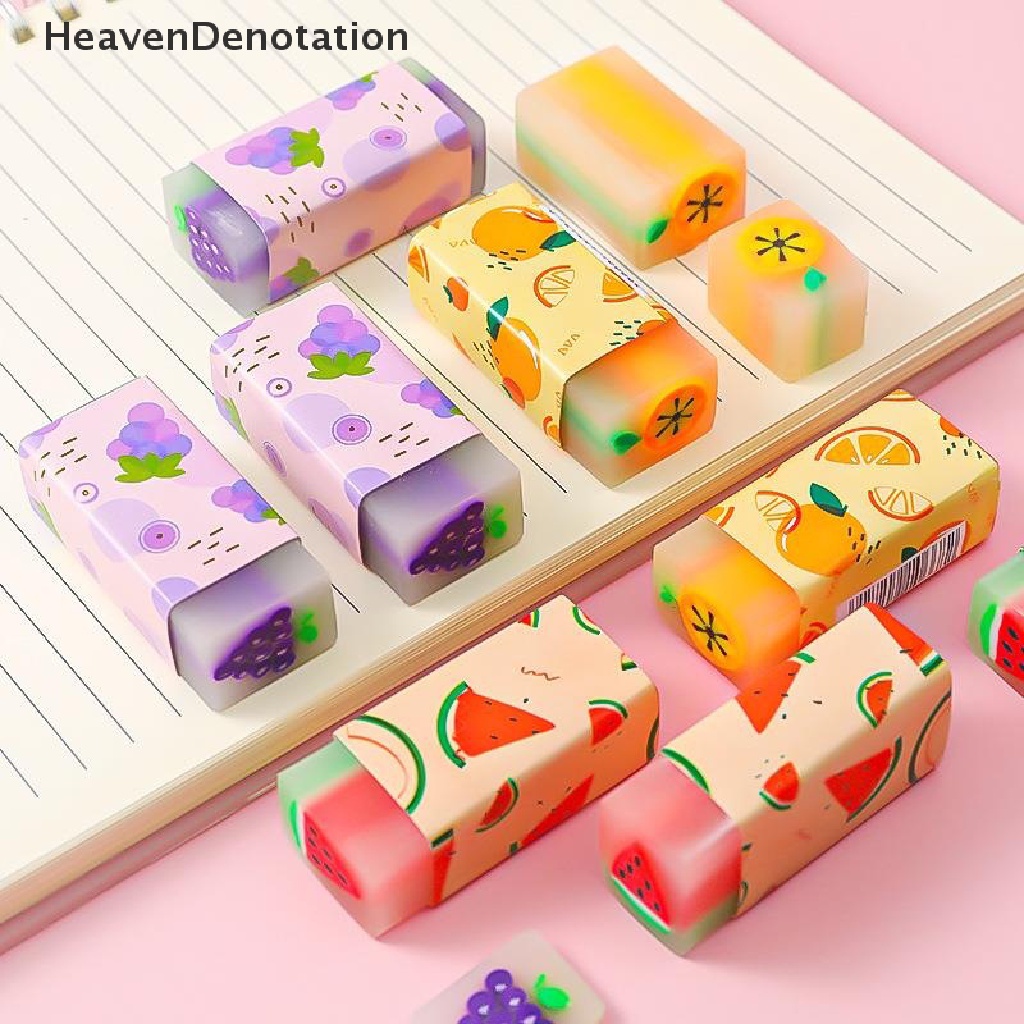 [HeavenDenotation] Kawaii Fruit Watermelon Common Lemon Eraser Rubber Eraser Hadiah Siswa Utama Hadiah Promosi Alat Tulis Eraser Anak HDV