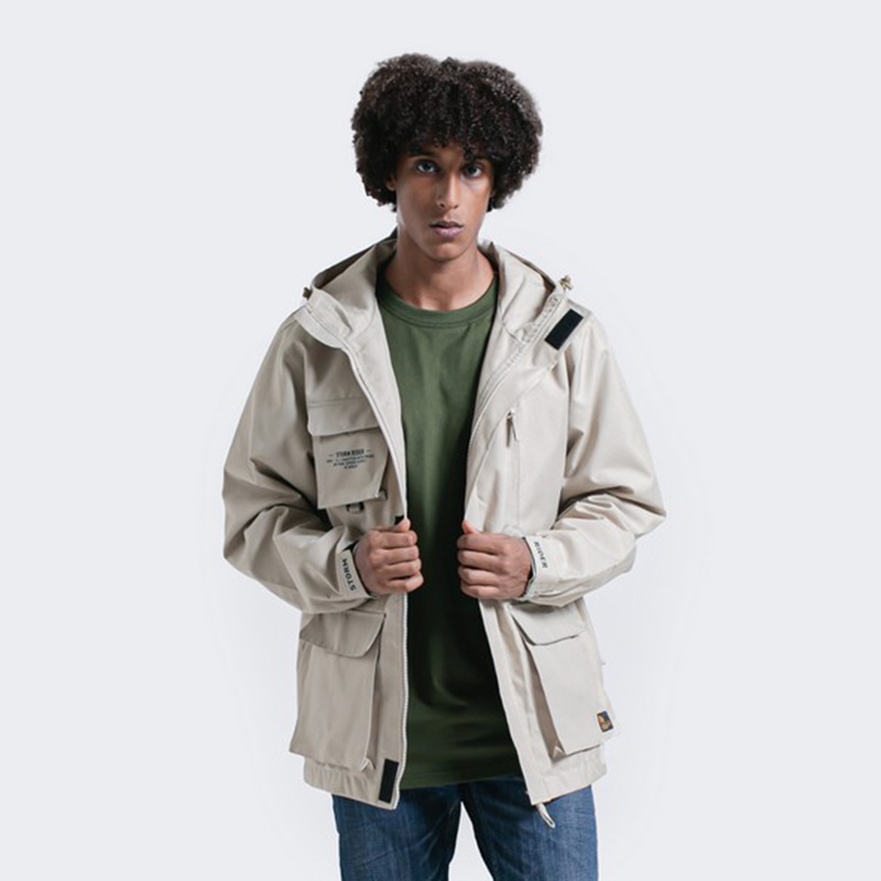 FMC Speed Supply Original Jaket Parka Taslan Oxford PU Soft Graphic Pria Cream 021022