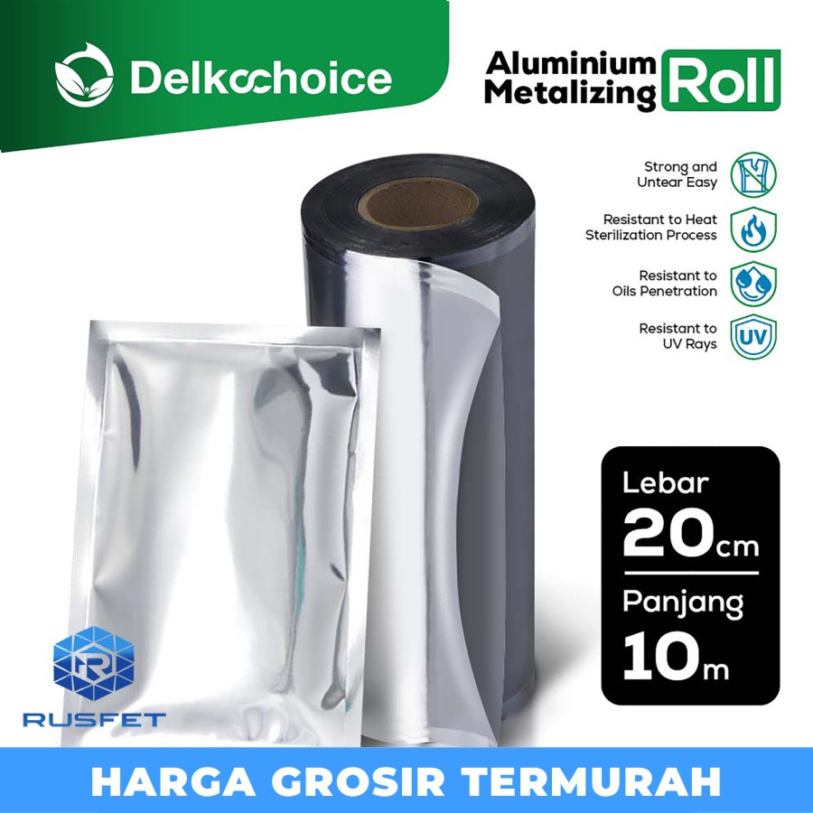 Plastik kemasan 20 cm alumunium foil roll metalizing kemasan sachet