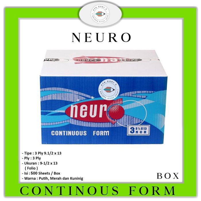 

NEURO - Continous Form K 3 Ply 9 1/2 x 13 - Folio - NCR - Box