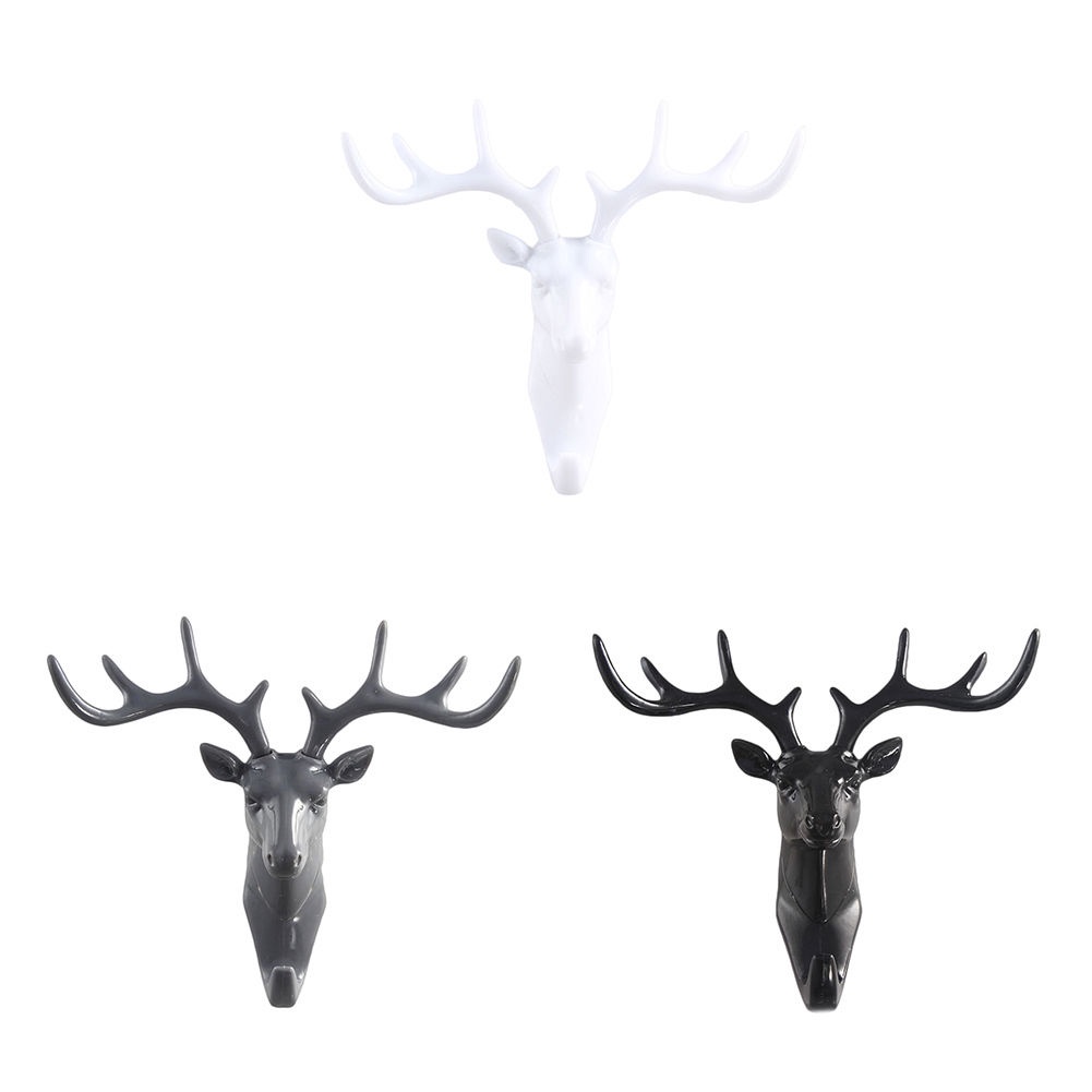 Hot Sale/New Animal Deer Stags Head Hooks, Kait Dinding Stainless Steel Perekat Diri, Gantungan Dinding Resin, Gantungan Tempel Kuat