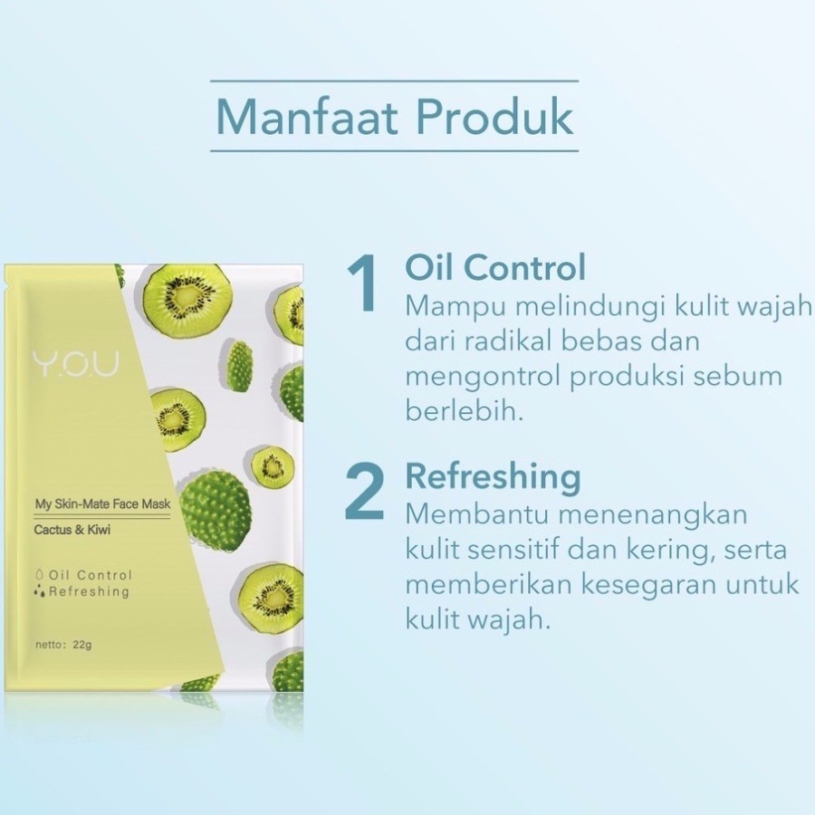 ✿ELYSABETHME✿ Y.O.U masker wajah face mask skin mate sheet organik pelembab esence melimpah