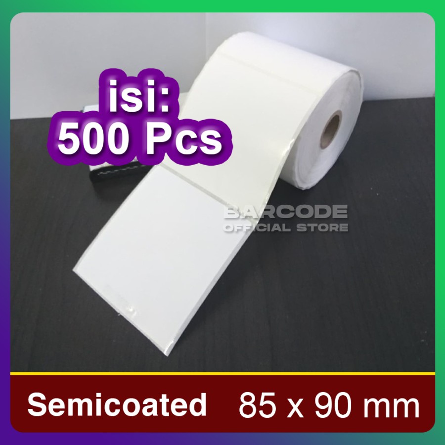 

Label Barcode 85X90MM Isi 500 pcs Semicoated 85 X 90