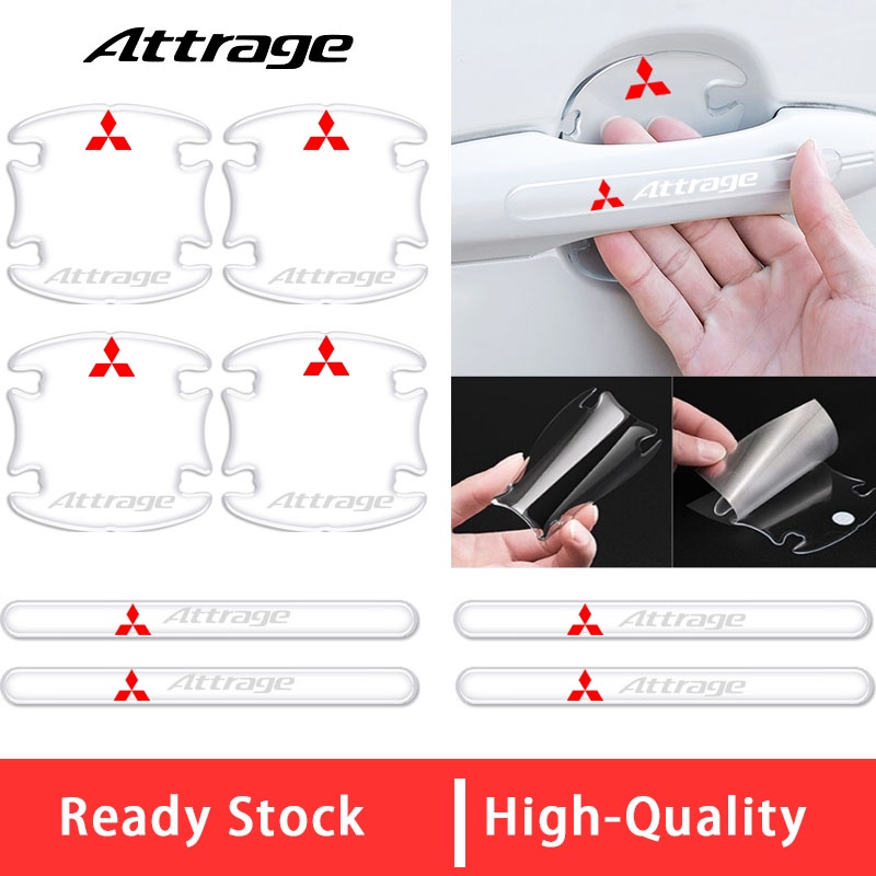 Mitsubishi Attrage Door Handle Protection Mobil Inner Door Bowl Transparan anti Gores Stiker Pelindung Pintu Aksesoris anti Tabrak