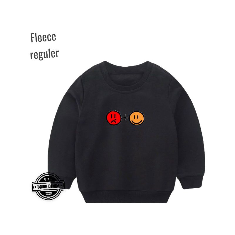 Sweatshirt Anak Balita Unisex 1-4 tahun Motif Imut Smile + Sad Size M L XL