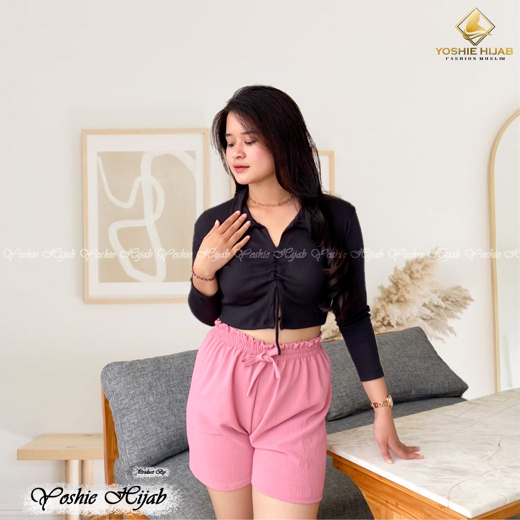 (𝐓𝐞𝐫𝐦𝐮𝐫𝐚𝐡) HOT PANTS CRINKLE JUMBO PREMIUM CELANA PENDEK WANITA TALI SERUT