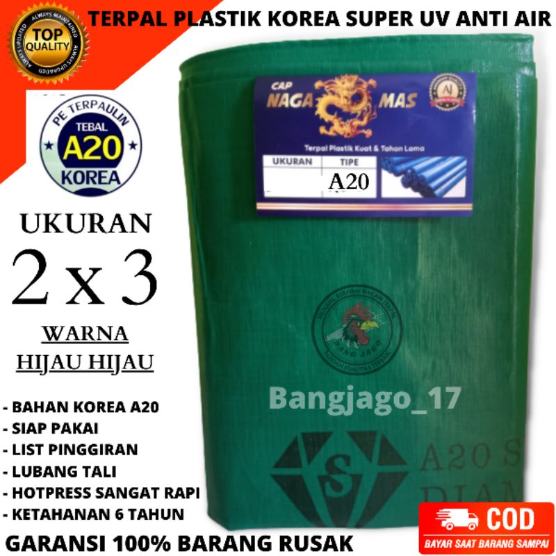 Terpal Tebal 2x3 meter A20 Korea Terpal Tenda Plastik Lembaran Anti Air Tahan Panas