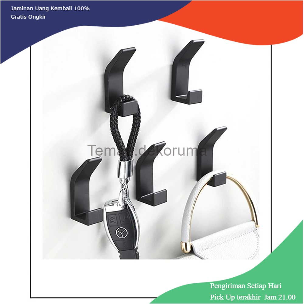 TD - SKT CRMBO Gantungan Dinding Kapstok Hook Hanger Aluminium 5 PCS - CR306