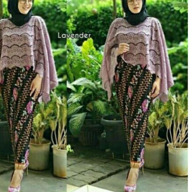 ➼ COD SETELAN KEBAYA CAPE BROKAT MIX ROK PLISKET KEBAYA JUMBO ROK JUMBO STELAN BROKAT CANTIK ➢