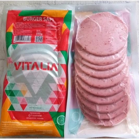 Vitalia Burger Sapi 250g isi 10