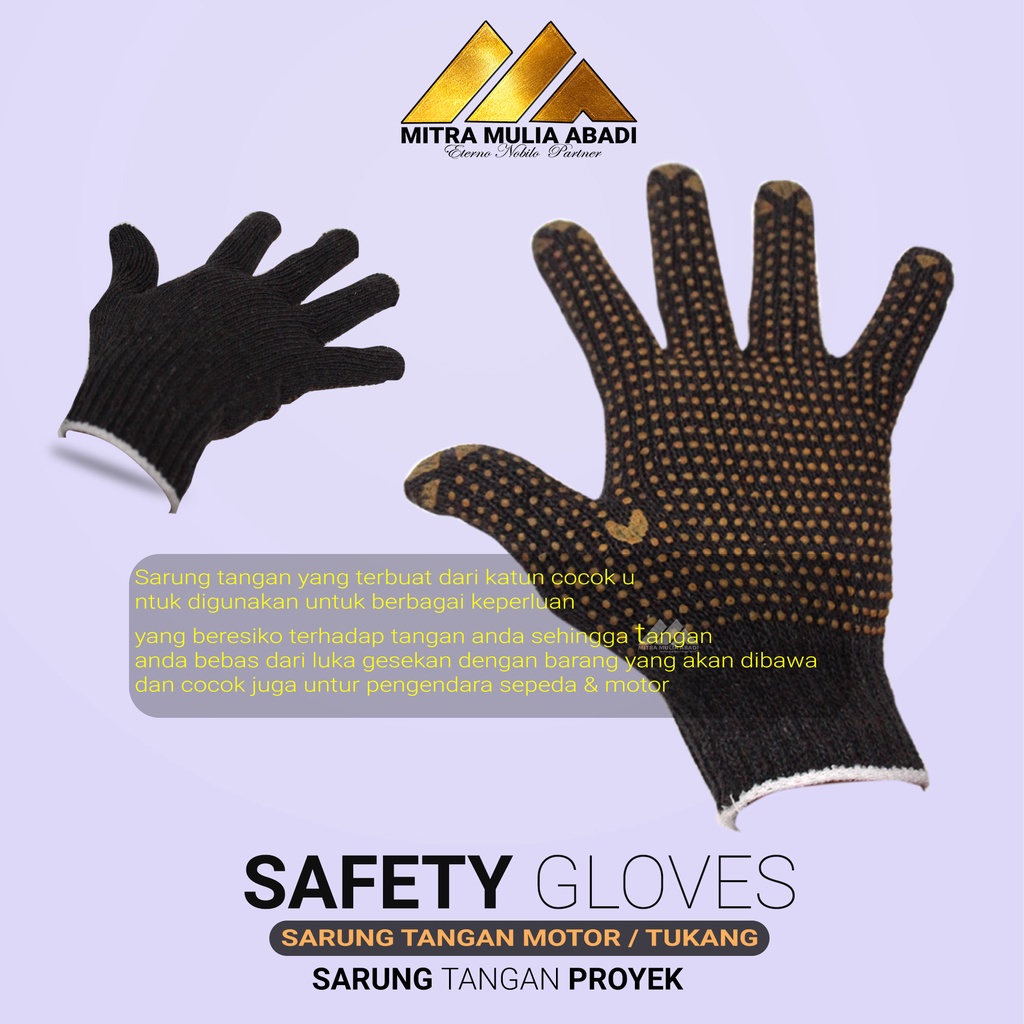 Sarung Tangan Bintik Nylon Latex Proyek Motor Safety Gloves