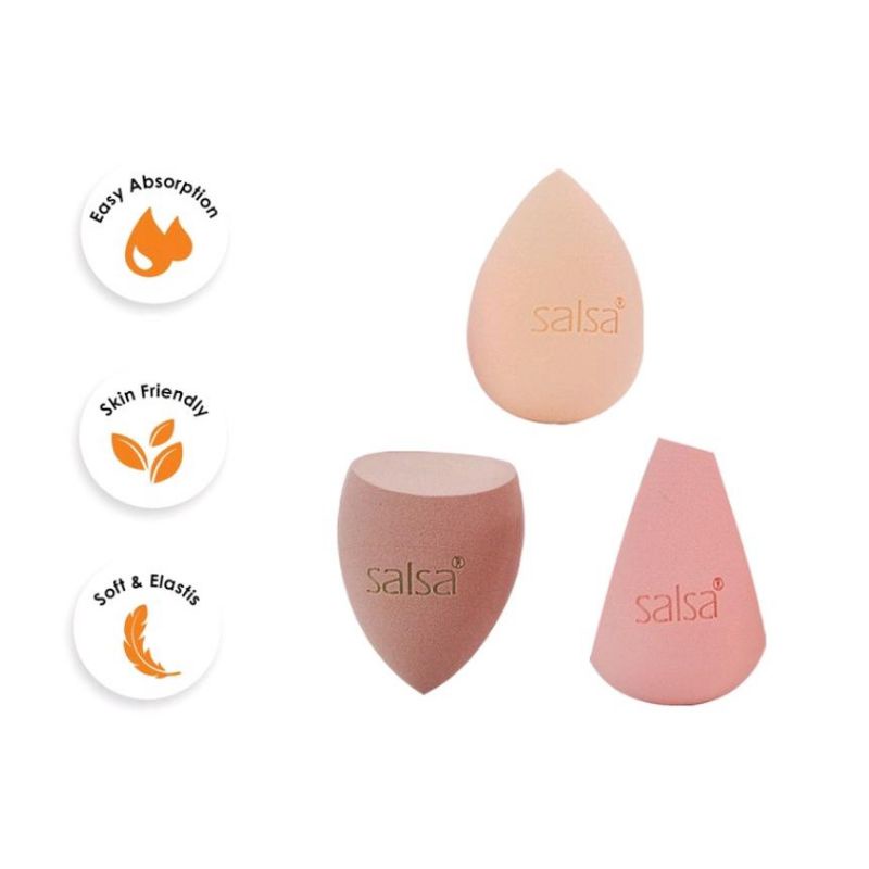 `ღ´ PHINKL `ღ´ Salsa beauty blender unik omega isi 3 macam jenis mengembang kalau kena air