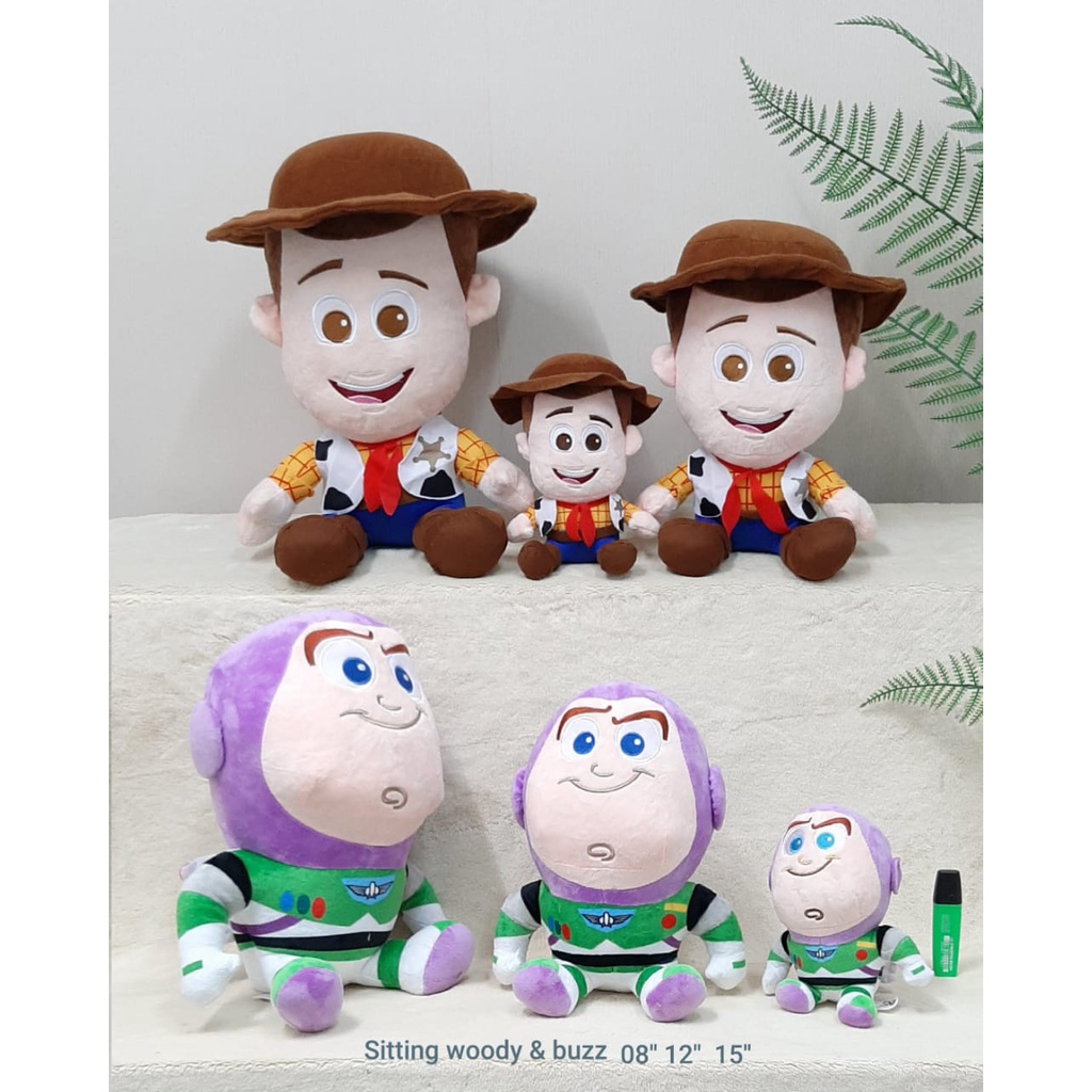 Boneka Sitting Woody Buzz 18cm/08&quot;/Boneka Woody/Boneka Buzz/Boneka Toystory/Boneka Karakter