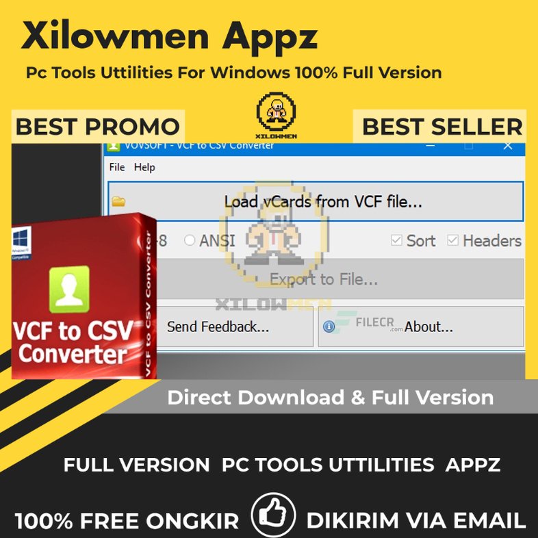 [Full Version] VovSoft VCF to CSV Converter Pro PC Tools Software Utilities Lifetime Win OS