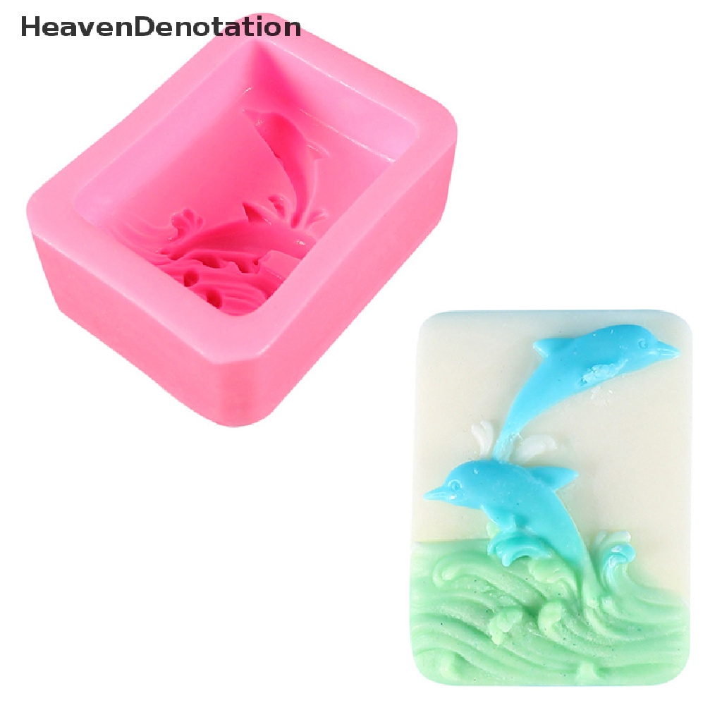 [HeavenDenotation] 1pc Surfing Dolphin Cetakan Silikon DIY Hewan Laut Membuat Sabun Kit Cetakan Kue HDV