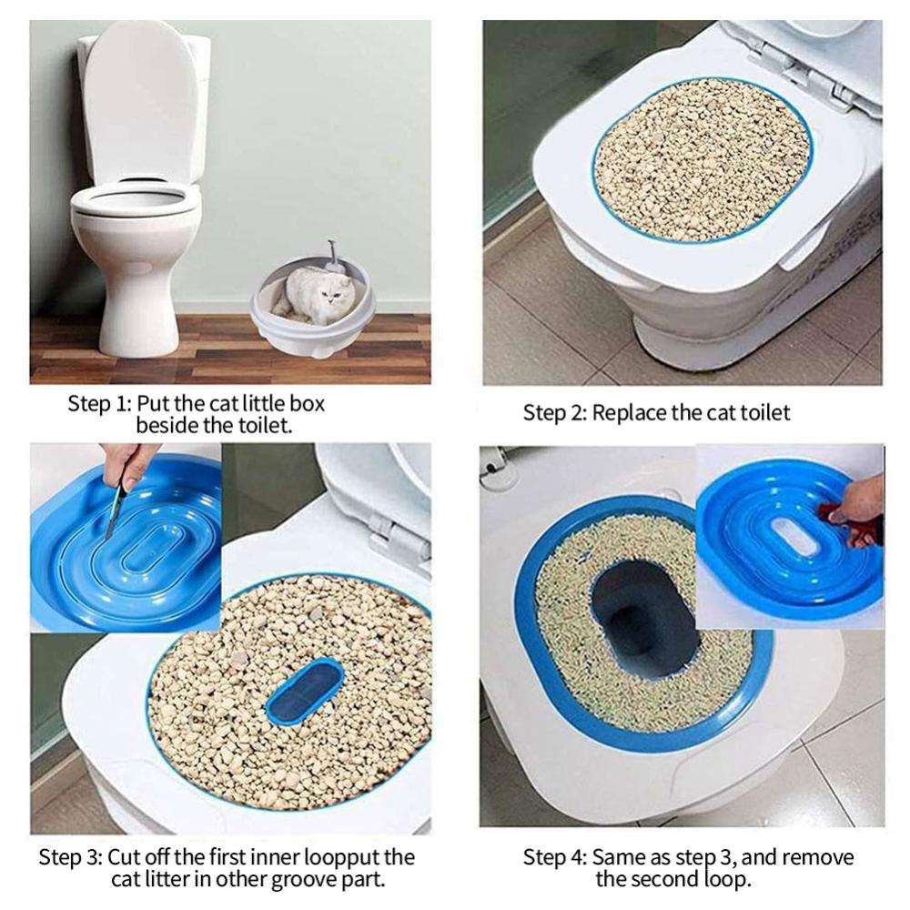 Timekey Plastik Pet Cat Toilet Training Kitty Cat Cleaning System Training Litter Color Tray Potty Urinal Perlengkapan Toilet Hewan Peliharaan B8O8