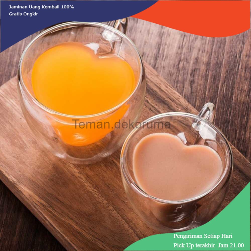 TD - GLS Creative Cangkir Kopi Anti Panas Doublewall Glass Love Series 150ml