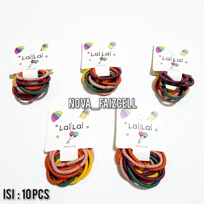 10 pcs / Set - Ikat Rambut Anak Ulir Polos 3cm Premium Import ala Korea