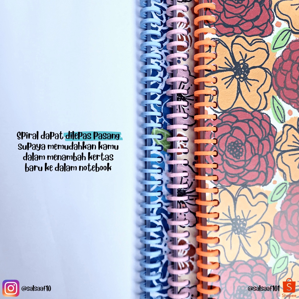 

Terlaris ✨ -Floral Notebook A4 (HANDMADE PATTERN) / Buku Tulis / Buku Catatan / Notebook Kuliah- 2.2.23