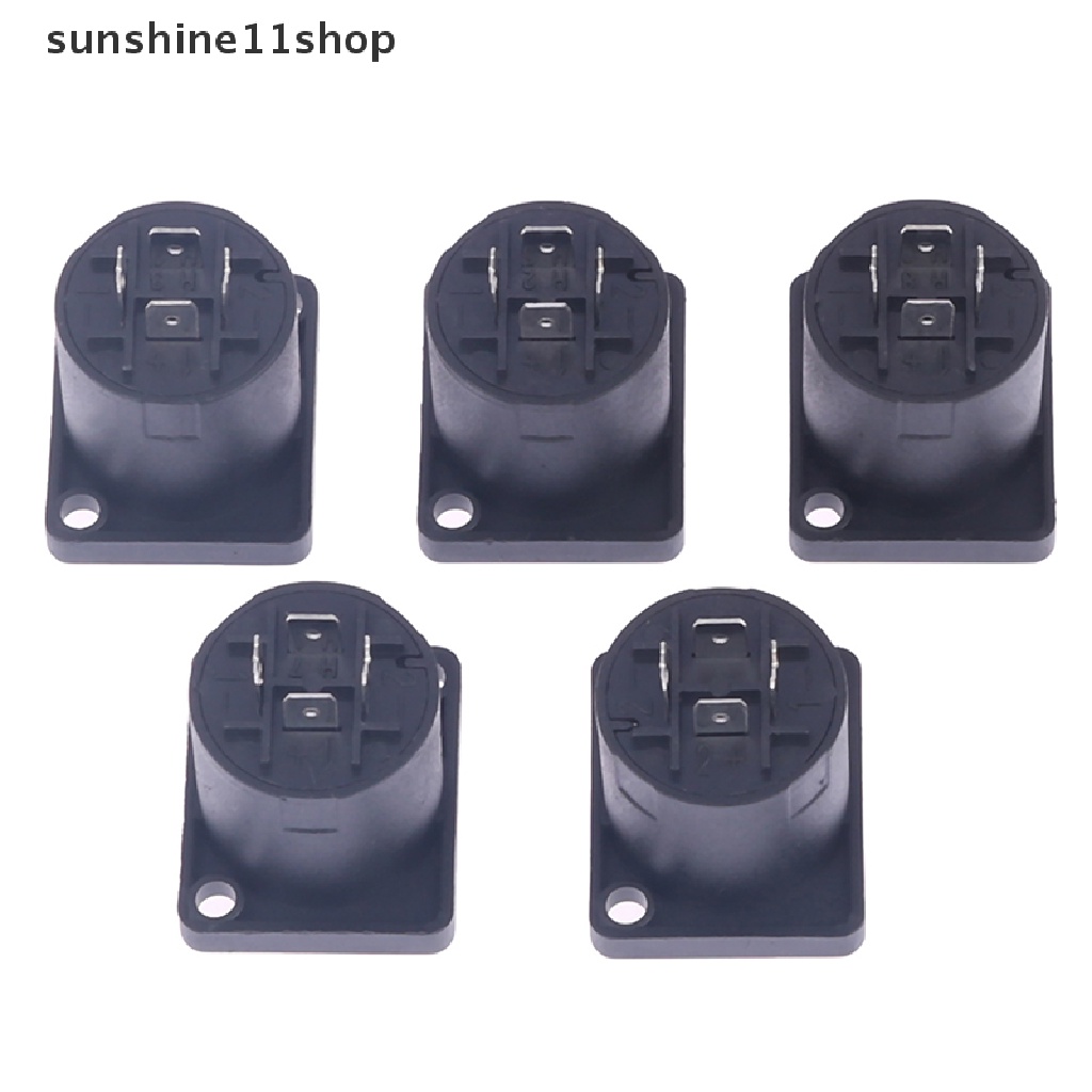 Sho 5pcs Konektor Soket Jack Female Konverter Pengeras Suara Audio Untuk PA Amplifier N