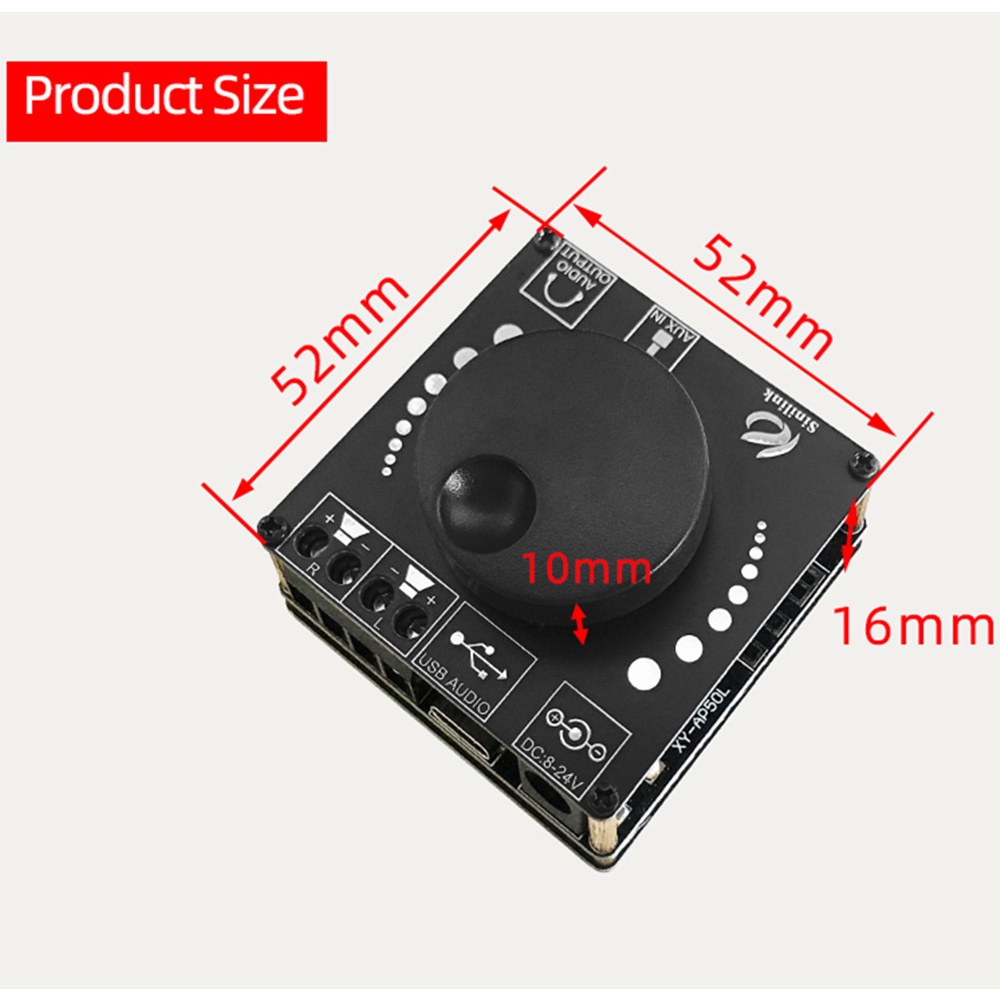 Sinilink Audio Amplifier HiFi Bluetooth 5.0 APD3016D 2x50W - XY-AP15H