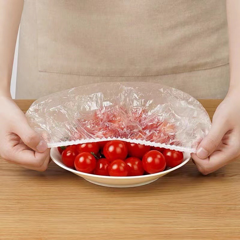 100pcs - GP Plastik Wrapping Pembungkus Makanan Transparan Sekali Pakai / Shower Cup Plastik Penutup Kepala